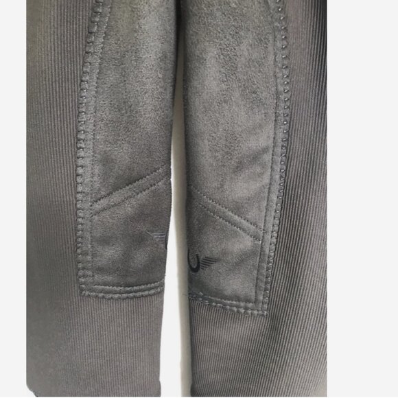 TUFFRIDER Ribbed Breeches NWT 32R Lowrise Pull On Dark Charcoal - Picture 6 of 9